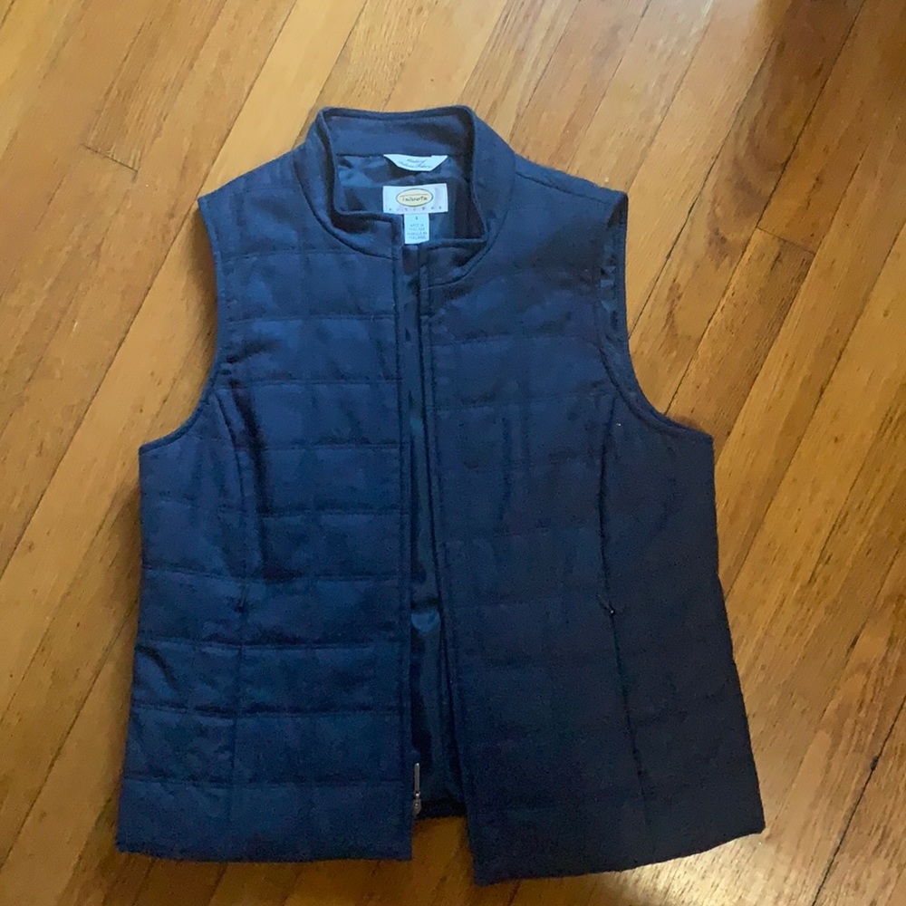 Vintage Talbots Quilted Vest, Lined, Front Zip, Wool, Italian Fabric, Size 4
